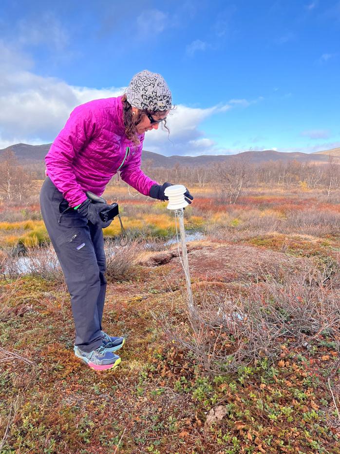 Eugenie Euskirchen doing reseach at Saana fell