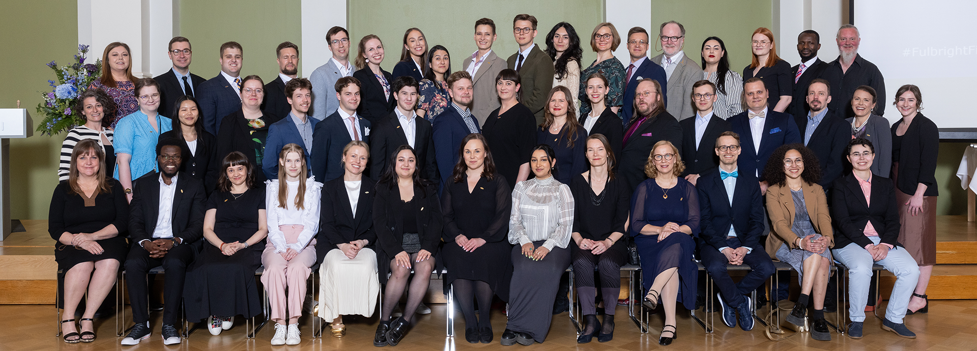 Group photo of the Finnish Fulbright grantees going to the U.S. in 2024-25