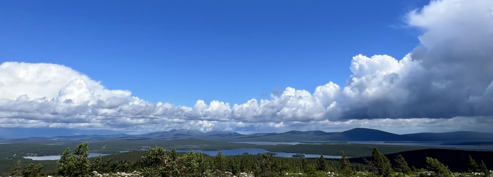 Scenery from the top of Särkitunturi fell in Lapland during a sunny day